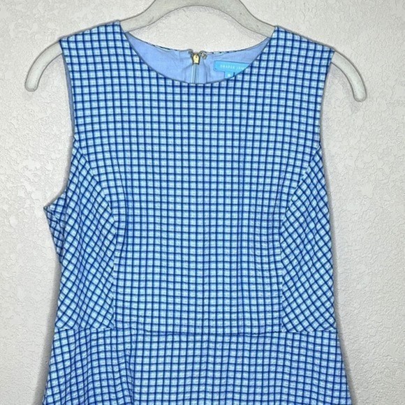 Draper James Blue Gingham Seersucker Sleeveless Faux Wrap Ruffle Dress Size 6 8 - Picture 4 of 10